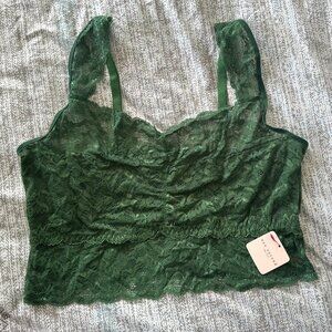 Uye Surana Lacey Everyday Crop Cami in Forest 2X/3X New W/Tags